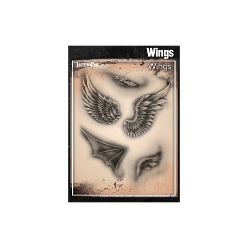 Airbrush Tattoo Pro Stencil Wings (Wings)